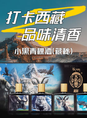 天佑德青稞酒阿拉嘉宝小黑瓶藏秘 52度清香型白酒 西藏特产送礼