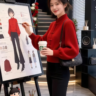 蝴蝶结开衫女秋冬季针织毛衣外套