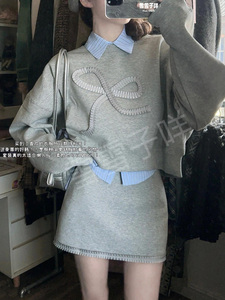 美式复古潮牌流行蝴蝶结显瘦卫衣女2024秋季新款休闲气质百搭外套