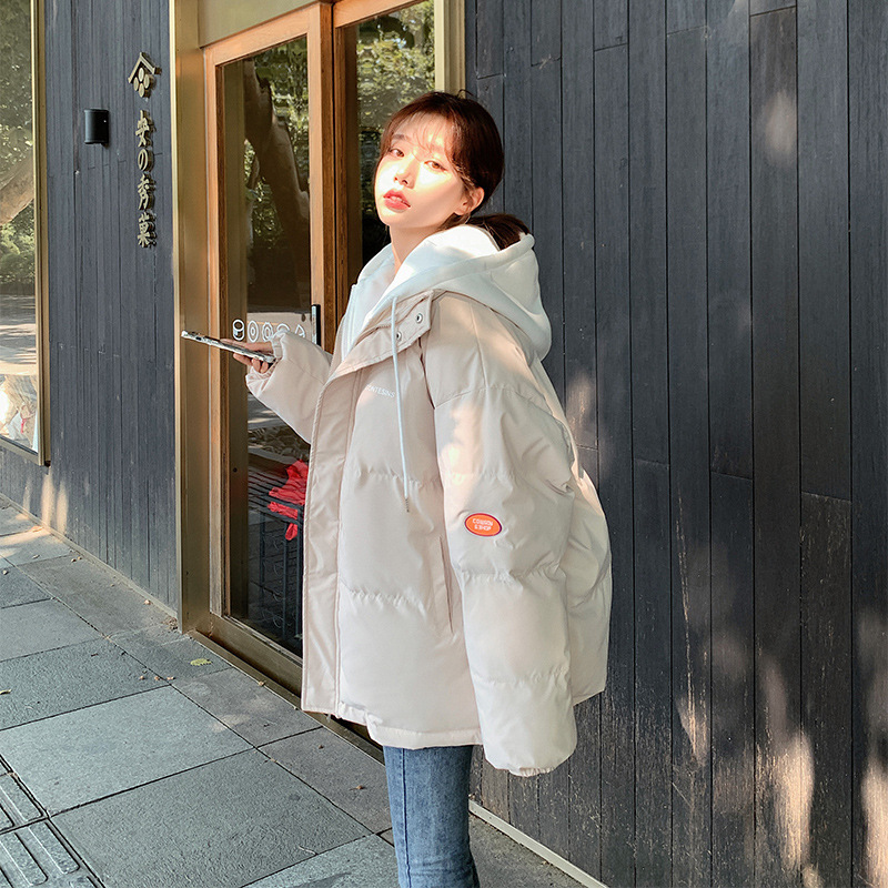 新款立领羽绒棉服女短款通勤棉衣宽松加厚棉袄韩学生纯色面包服潮