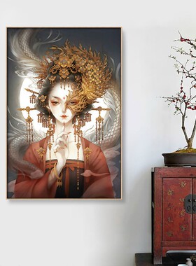 填充画diy数字画丙烯油彩画古风