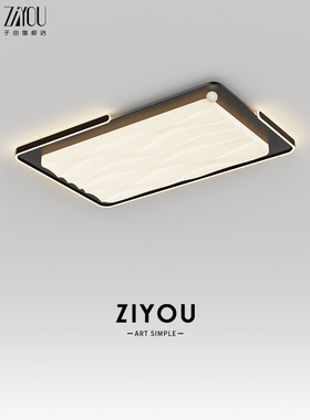 紫友意大利极简客厅吸顶灯现代简约新创意黑色高端大厅主灯超亮