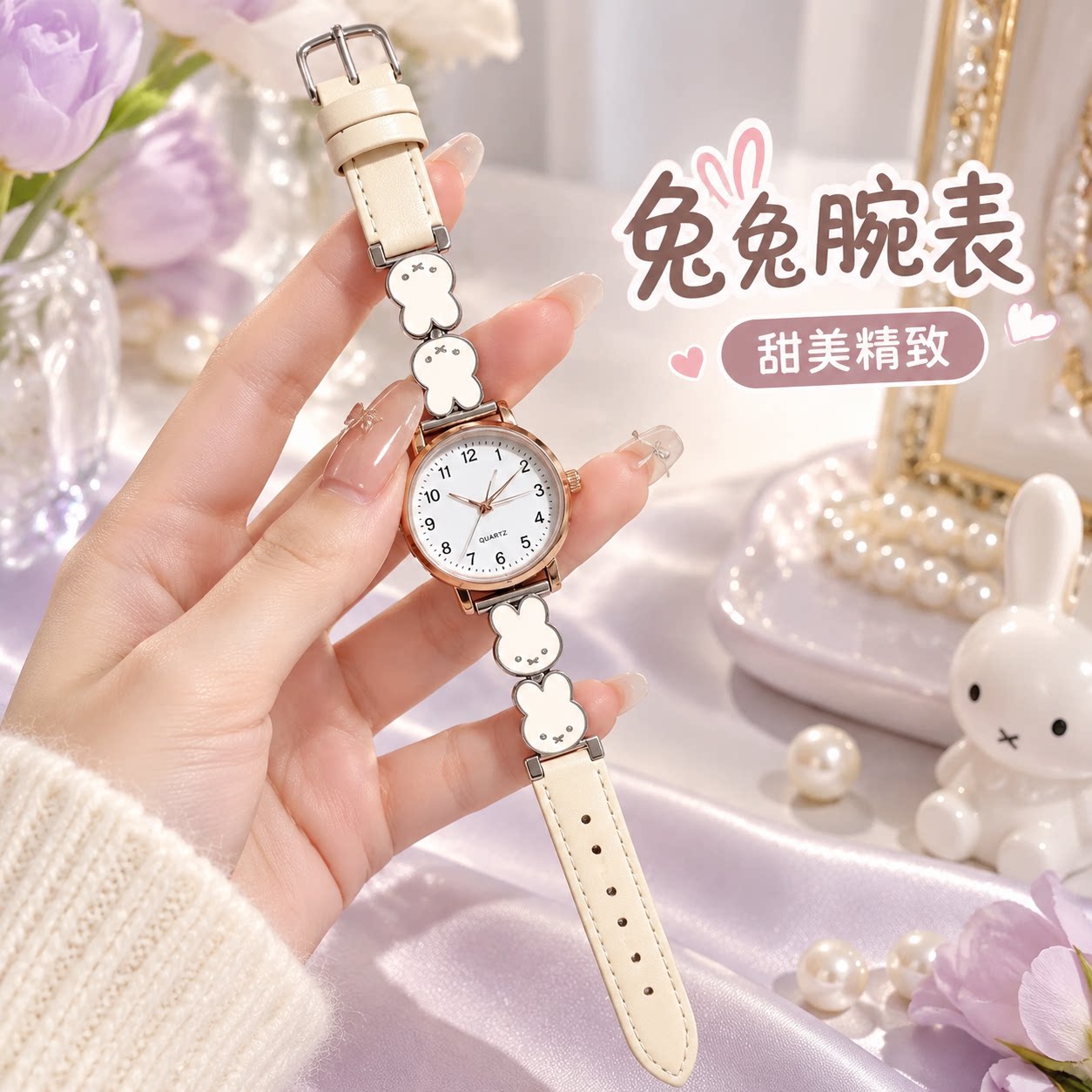 可爱ins手表女初高中石英表轻奢考试礼物学生儿童天王表电子表