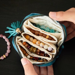 首饰收纳包流苏绒布便携大容量收纳袋项链饰品手镯黄金手串收纳盒