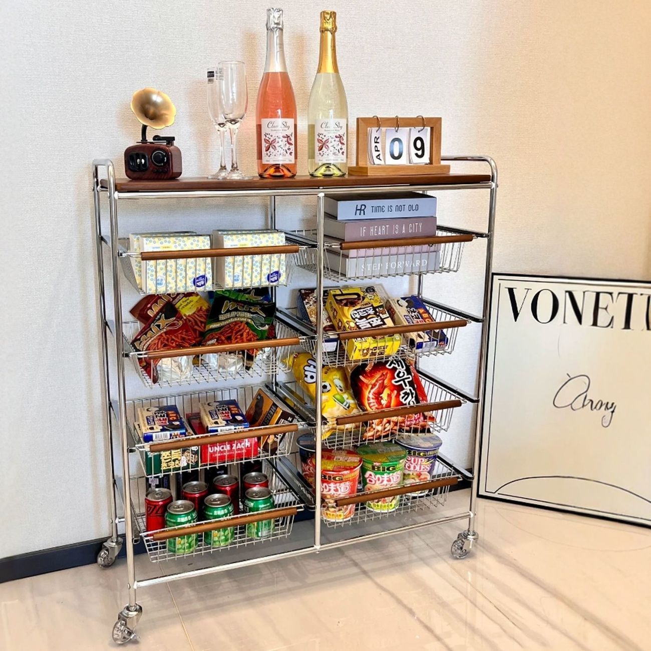 中古小推车客厅移动零食