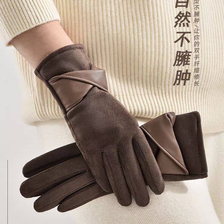 手套冬季秋女保暖骑车防风防寒