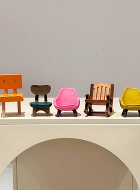 【新家的小角落】五把小椅子摆件可爱治愈系电视柜装饰有趣小摆件