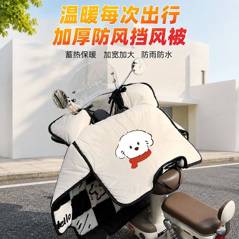 女生电动车挡风被冬季加绒保暖