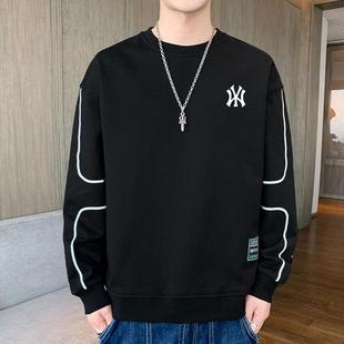 休闲打底衫 奥特莱斯秋冬季 大码 加绒加厚宽松圆领长袖 潮 卫衣男新款