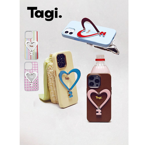Tagi.金属支架爱心手机壳