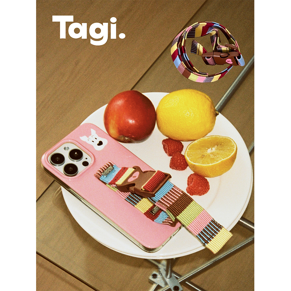 Tagi.《哈哈》画家条纹腕带背带手机壳可斜挎可拆卸苹果16promax/15pm
