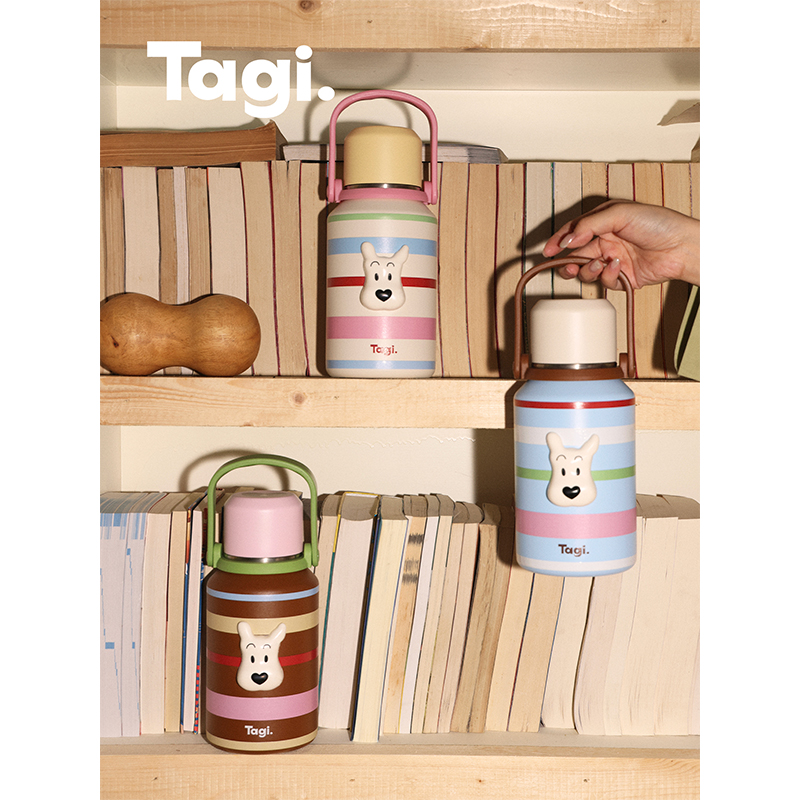 Tagi.大容量便携带盖保温杯