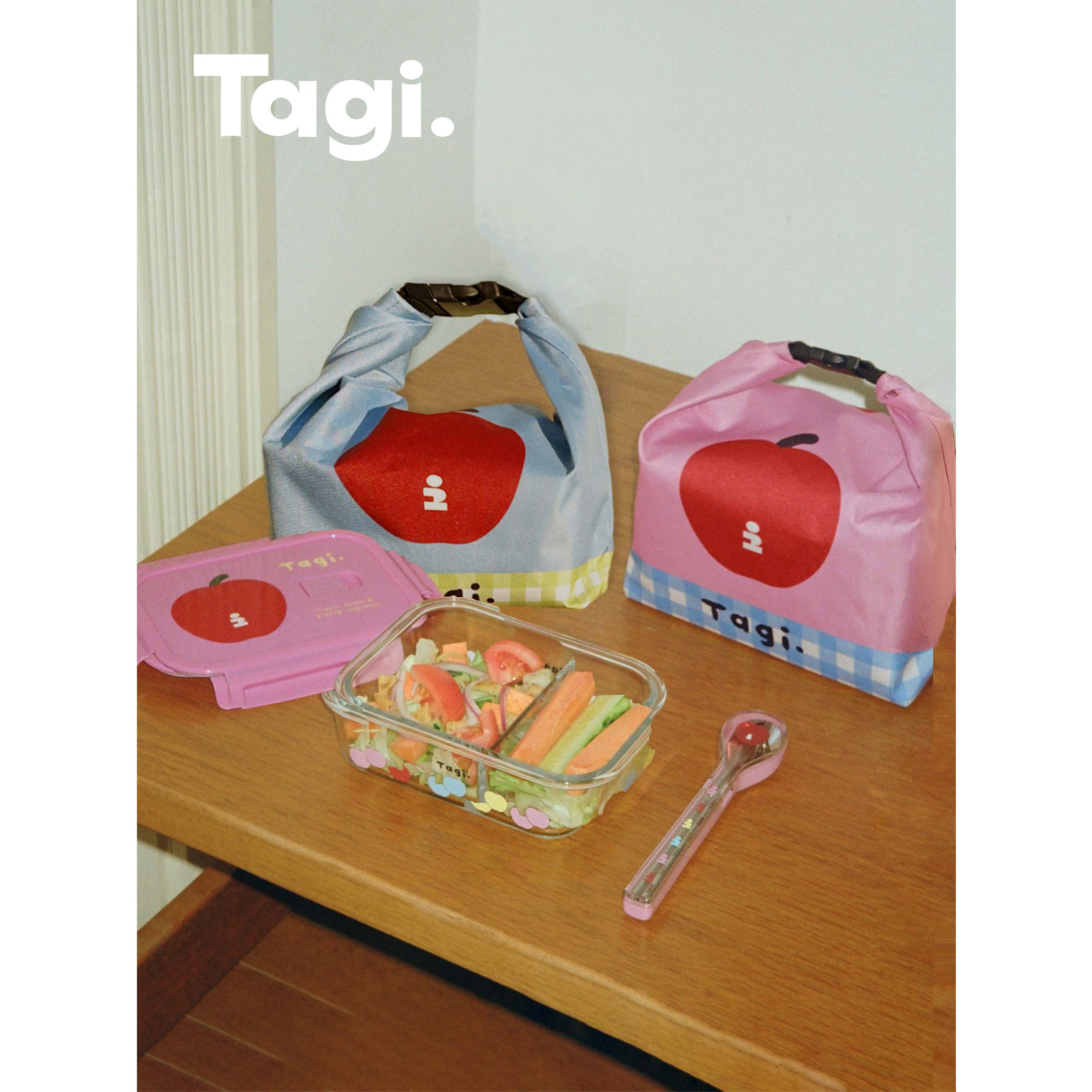 Tagi.苹果便携收纳袋饭盒餐具套
