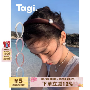 Tagi.想象爱心怦怦镶钻鼓鼓复古发箍高颅顶头箍