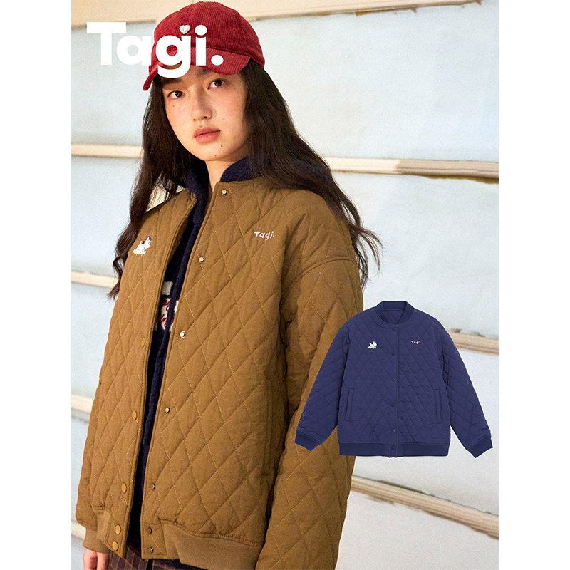 Tagi.外套绗缝飞行员棒球夹克