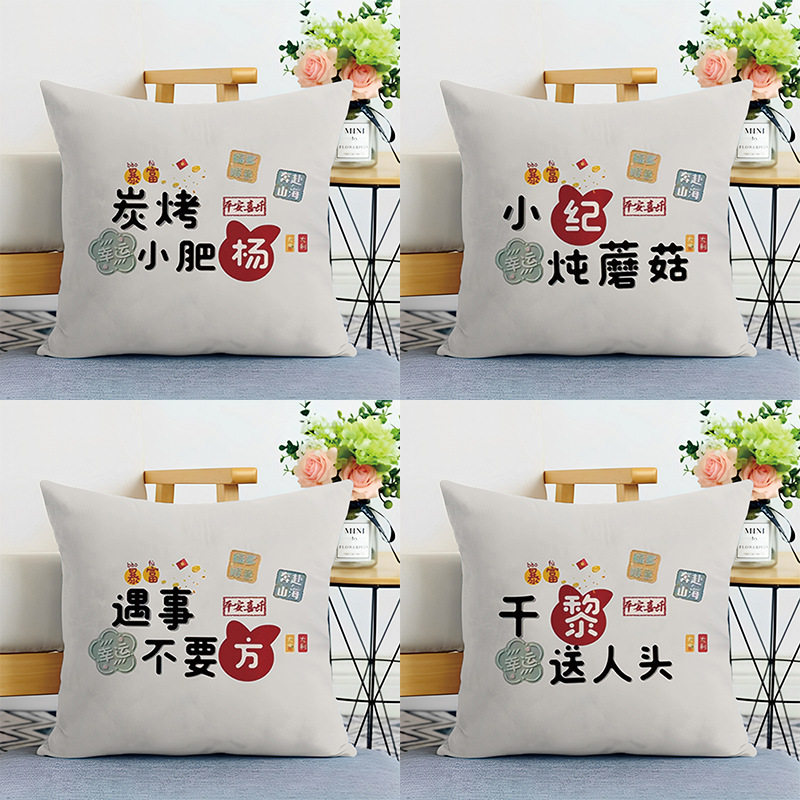 创意DIY姓氏抱枕百家姓趣味文字靠枕客厅沙发靠垫套可定生日礼物