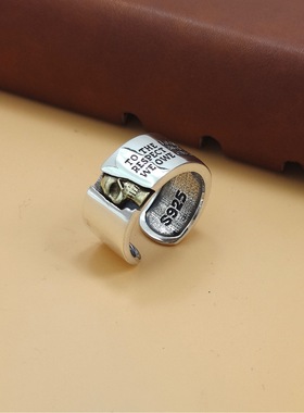 2024新品开口分色骷髅头戒指字母时尚手饰简约高级感欧美风女指