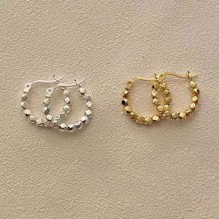 新款日韩简约清新菱形碎银几两小石头耳扣女可移动冷淡风耳圈耳扣