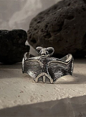 01328暗黑系蝙蝠戒指个性潮人个性ins设计感简约气质指环开口饰品
