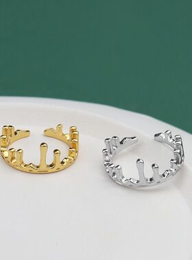 新品日韩风简约不规则水滴皇冠戒指女个性跨境热卖网红指环饰品戒