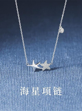 新品海星项链女款设计感锁骨链新款星星ins冷淡风简约吊坠颈配饰