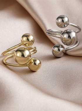 新品欧美风戒指女气质星球食指戒质感不规则几何型夸张指环ins潮