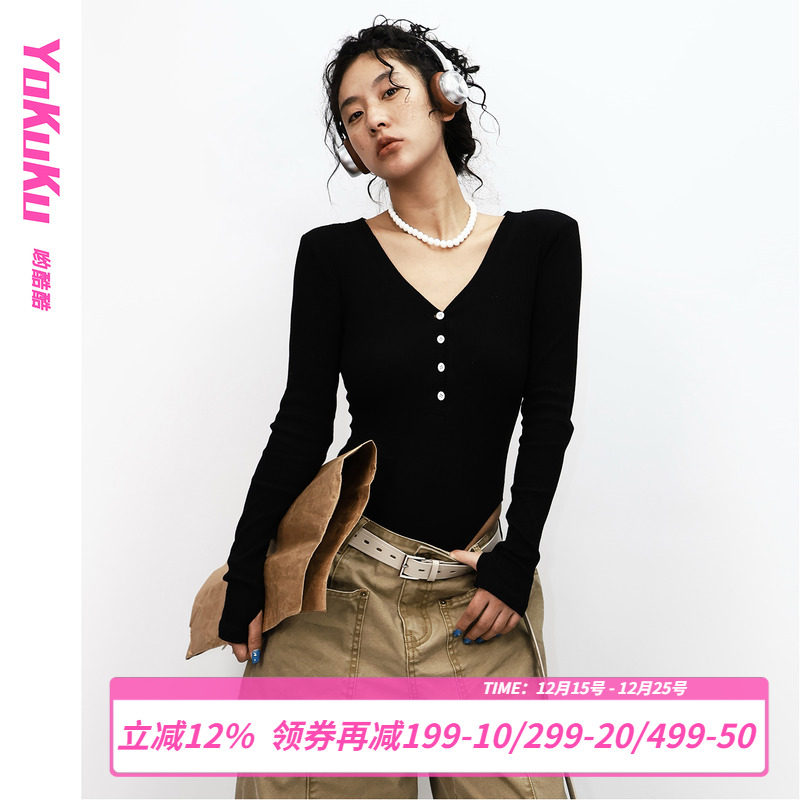 哟酷酷显瘦内搭长袖连体衣女