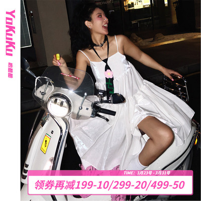 哟酷酷夏季法式吊带连衣裙女