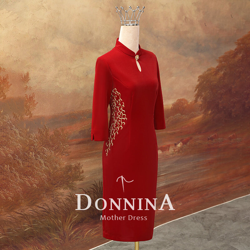 朵妮娜《腰缠万贯》喜婆婆婚宴装旗大码结婚丈母娘妈妈礼服高贵春