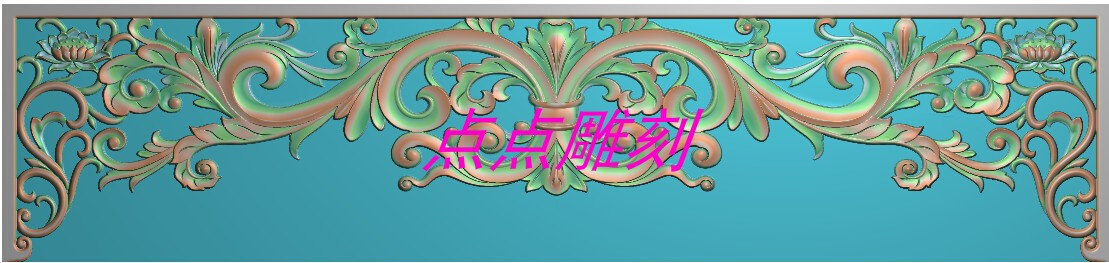 欧式洋花挂落精雕图洋花挂屏电脑雕刻图落地罩镂空洋花灰度浮雕图