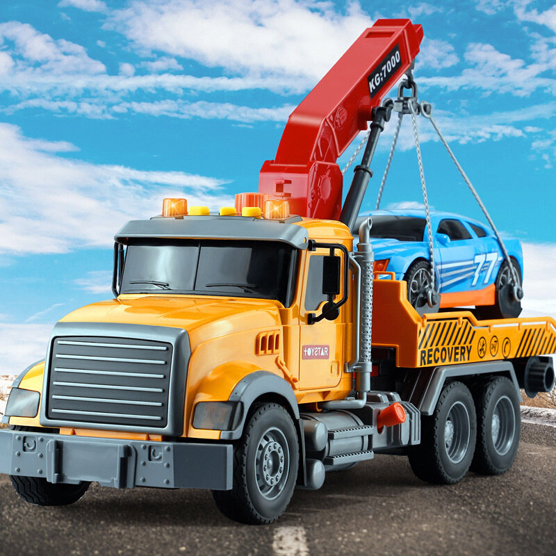 儿童大号拖c车玩具运输平板车道路救援工程车吊车清障车男孩小汽,玩具/童车/益智/积木/模型,合金车/玩具仿真车/收藏车模,淘宝优惠券,粉丝福利购,淘宝优惠卷