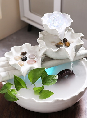 新品茶台摆件桌面摆件简约流水生财风H水球家居电视柜创意招财喷