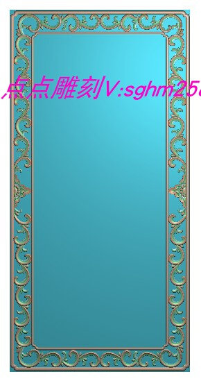 长条横板洋花边框花边牙板木雕精雕图浮雕灰度电脑雕刻jdp洋花框