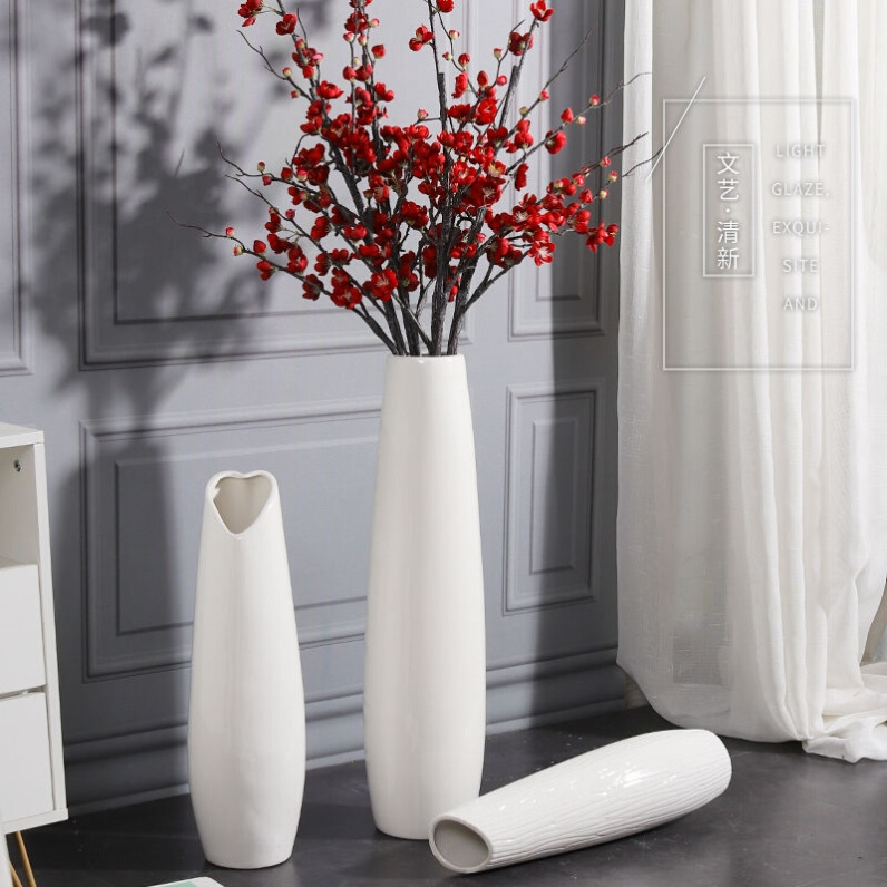 极速电视两边装饰摆件陶瓷花瓶客厅落地H摆件干花插花北欧创意简