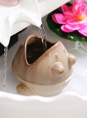 新品茶台摆件桌面摆件简约流水生财风H水球家居电视柜创意招财喷