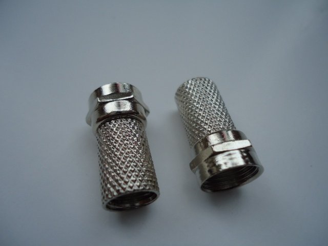 有线电视接头75-5线自旋紧型专用公制f头,内带防水圈1包100个