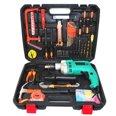 工具箱套装家用多功能电钻电钻冲C击钻电锤钻电动工具组套五金工