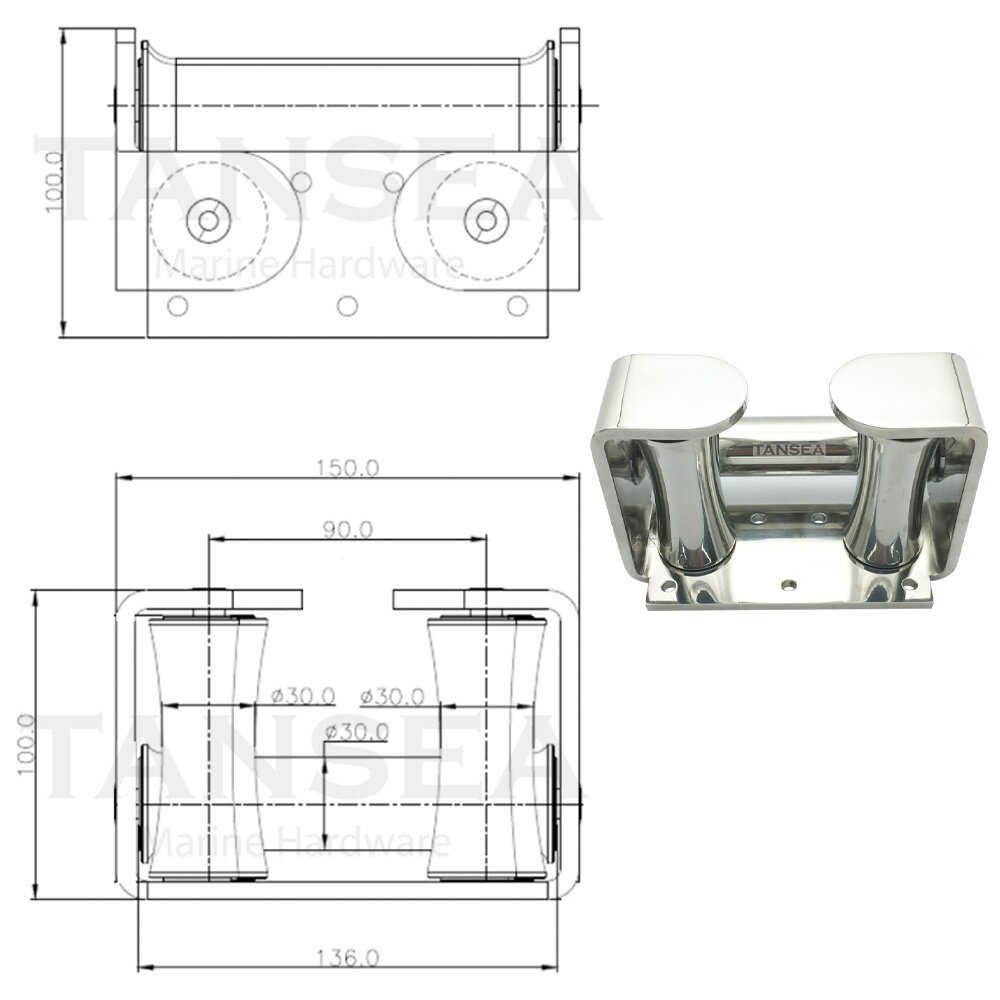 不锈钢316船绳船锚r导导器锚机锚头览轮柱游艇船用五金配件