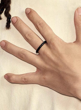 LUCKJAY FAR ARCHIVE 23SS 黑色戒指 潮牌简约设计感男女情侣指环