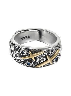 LUCKJAY纯银辰砂誓约开口戒戒指