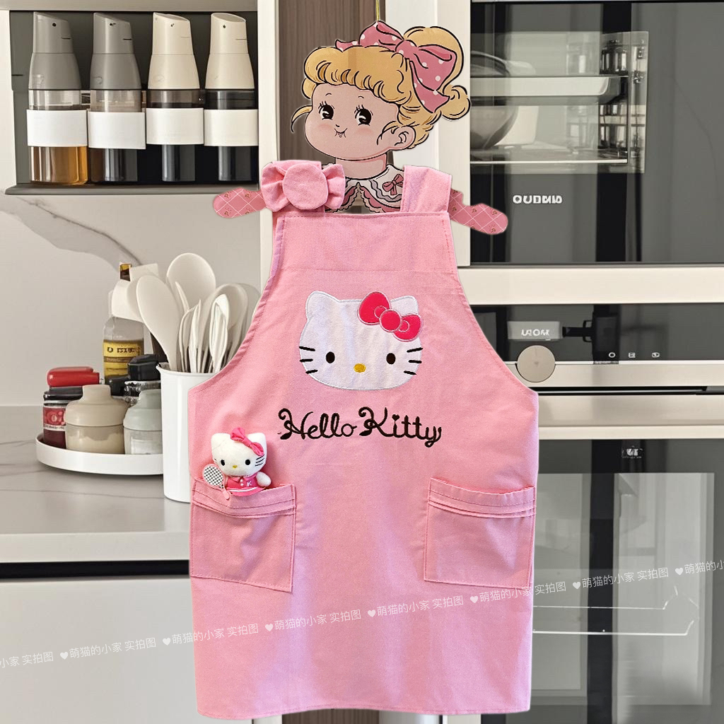 可爱围裙厨房家用做饭画画烘焙奶茶咖啡店蛋糕少女卡通围腰工作服