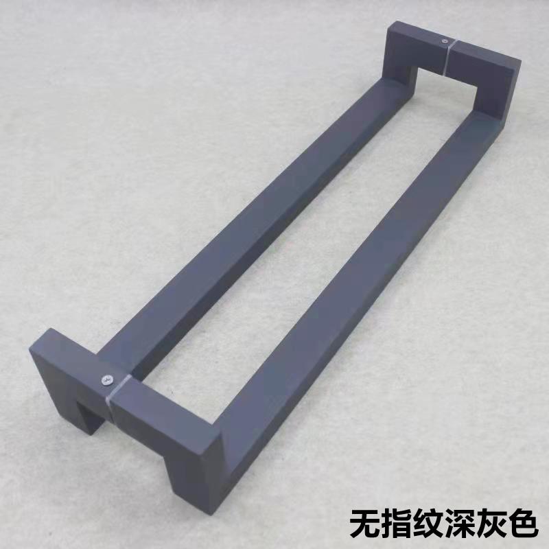 加厚玻璃门拉手方管双弯无指纹不锈钢黑钛玫瑰咖啡色有框木门把手
