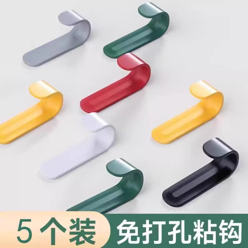 挂钩强力粘胶免打孔枪灰粘钩墙壁贴墙上承重厨房浴室门后钩子
