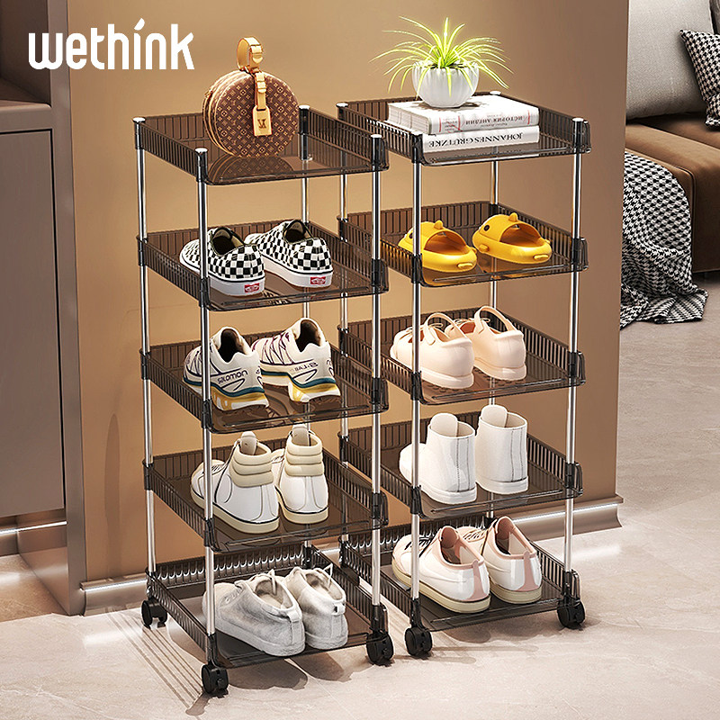可移动鞋架子家用简易多层收纳神器省空间小窄门口鞋柜子轻奢透明,收纳整理,整理架/置物架/收纳架,淘宝优惠券,粉丝福利购,淘宝优惠卷