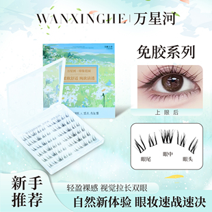 免胶免卸白玉兰假睫毛自然仿真凌乱感上睫毛新手分段式单簇眼睫毛