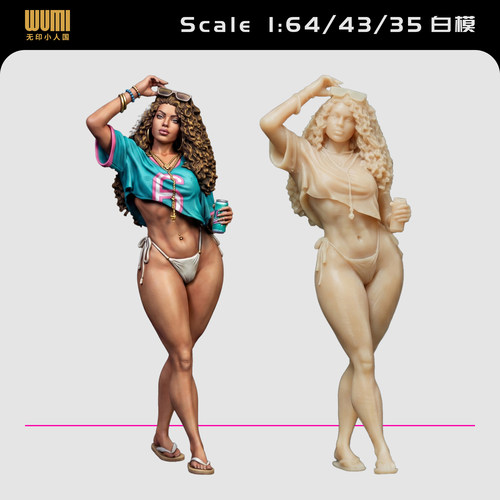 【GTA6】露西亚 性感游戏美女 1/64人偶模型手办43比例微缩白模