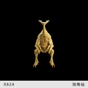 【甲虫】坐着的独角仙 拟人化爬虫 昆虫 1/64模型手办1比43白模