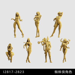 【漫威】蜘蛛侠系列人物 1/64小人偶模型手办1:43比例微缩白模