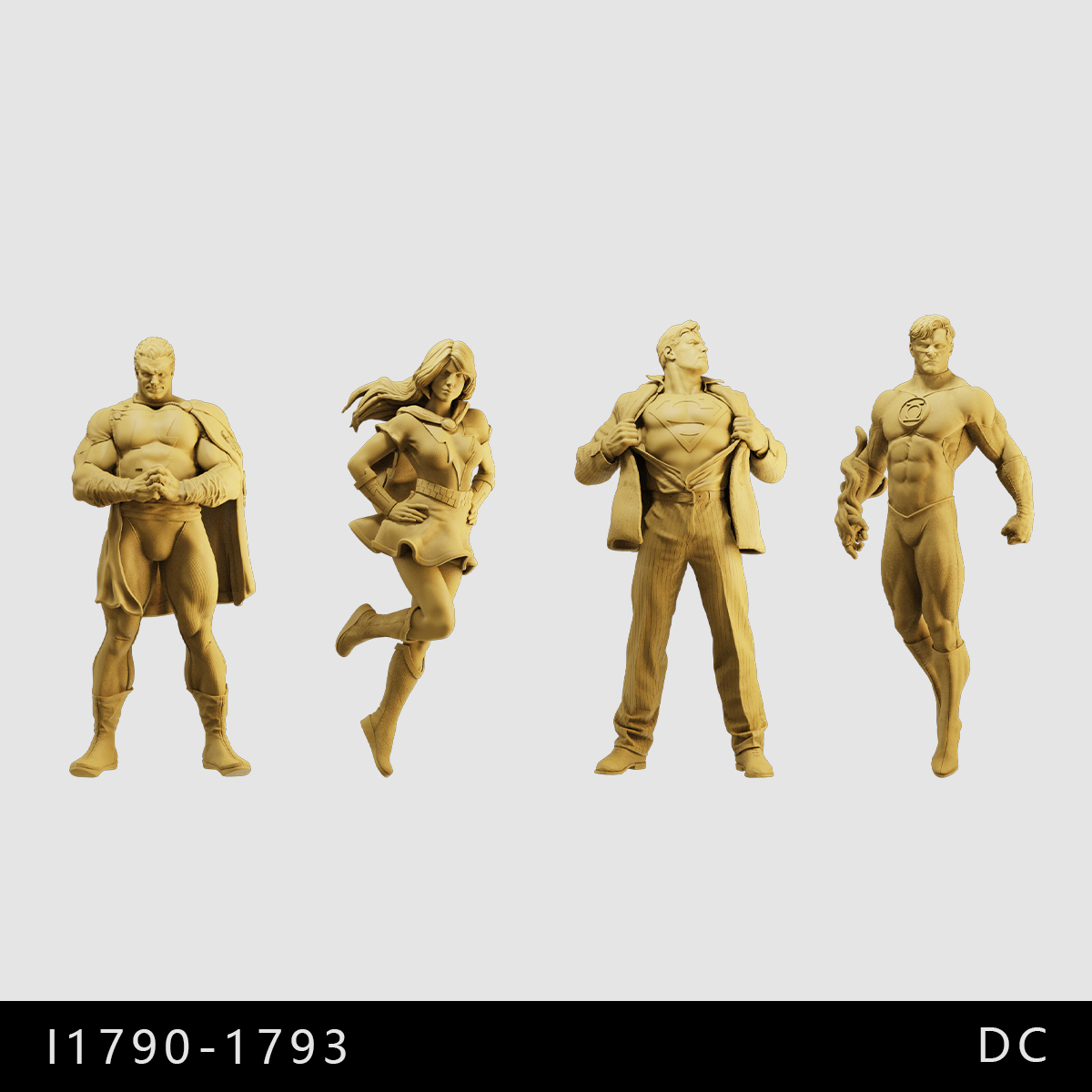 【DC】沙赞 神奇玛丽 超人绿灯侠1/64小人偶模型手办1:43微缩白模