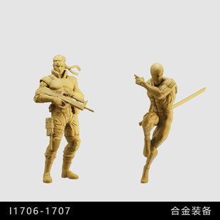 【 合金装备】固蛇灰狐 小岛秀夫1/64小人偶模型手办1:43微缩白模